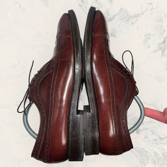 Franceschetti Wingtip Oxford Brown Leather Dress Shoes Mens Size 8 - Picture 5 of 8